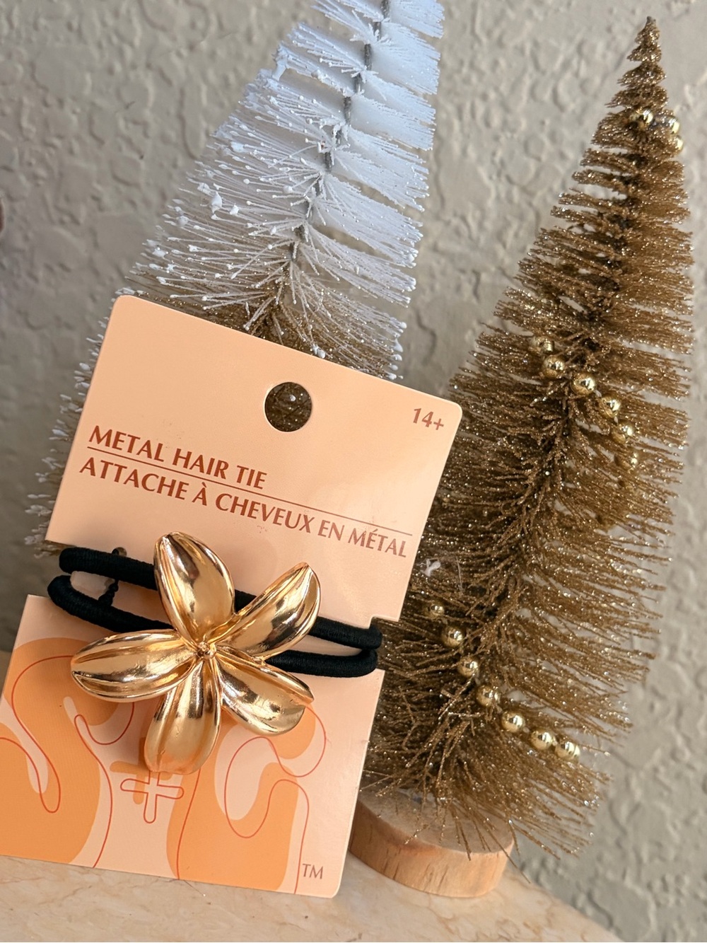 🌸Gold Flower Metal Hair Tie